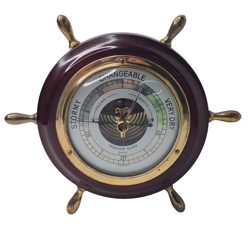 Gischard Weather Guide Nautical Barometer Vintage Germany‎ 7 Inch